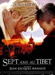 Affiche de 7 ans au tibet avec Brad Pitt