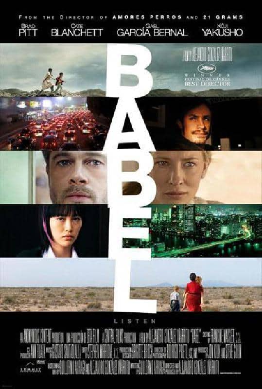 a movie poster for babel.