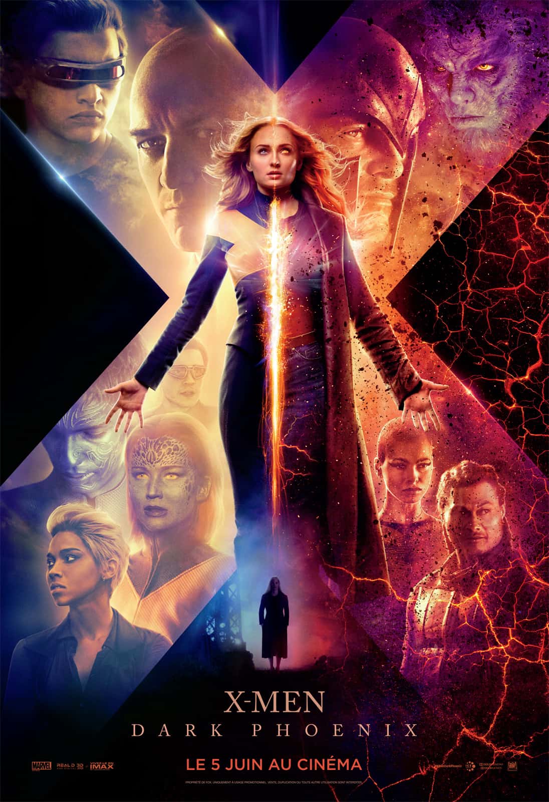 affiche de X-Men Dark Phoenix avec Michael Fassbender