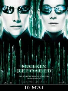 Affiche de matrix reloaded avec keanu reeves