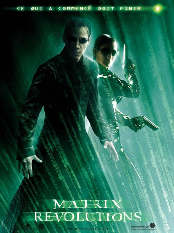 Affiche de matrix revolution avec keanu reeves